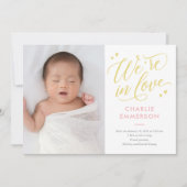 Faire-part de naissance bébé EDITABLE COULEUR (Devant)