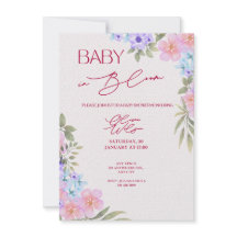 Faire-Part de Naissance Bébé en Fleur Aquarelle