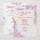 Faire-Part de Naissance Bébé en Fleur Aquarelle (Devant / Derrière)