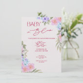 Faire-Part de Naissance Bébé en Fleur Aquarelle (Debout devant)