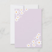 Faire-part de naissance Bébé en fleurs violette Da (Dos)