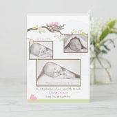 Faire-part de naissance - Bébé fille (Debout devant)