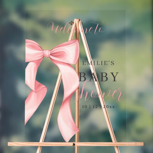 Faire-part de naissance bébé fille à ruban rose, B (Neutre)