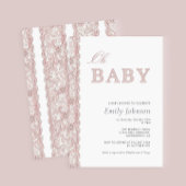 Faire-part de naissance Bébé Fille au dentelle ros