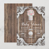 Faire-part de naissance bébé fille en pot de mason (Devant / Derrière)