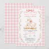Faire-part de naissance Bébé Fille Oie Folle (Devant / Derrière)