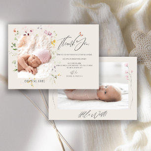 Faire-part de Naissance Bébé Fille Remerciement Ph