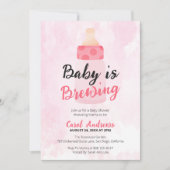 Faire-Part de Naissance Bébé Fille Rose Bouteille  (Devant)