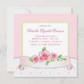 Faire-part de naissance Bébé fille Rose rose (Dos)
