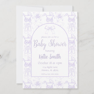 Faire-Part de Naissance Bébé Fille Violet