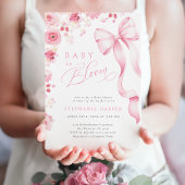 Faire-part de naissance Bébé Fleur avec Nœud Rose