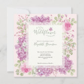 Faire-part de naissance Bébé Fleur Sauvage Rose (Devant)