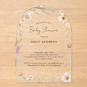 Faire-part de naissance bébé fleuri Boho en acryli (Recto)