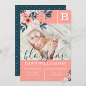 Faire-part de naissance bébé | Fleurs d'aquarelle  (Devant / Derrière)