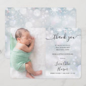 Faire-part de naissance Bébé Flocons de neige Merc (Devant / Derrière)