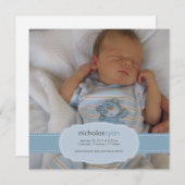 Faire-part de naissance bébé garçon (Devant / Derrière)