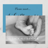 Faire-part de naissance bébé garçon (Devant / Derrière)