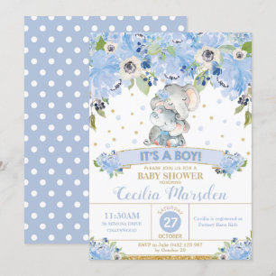 Faire-part de naissance bébé garçon à motif floral
