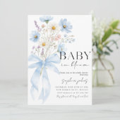 Faire-part de naissance bébé garçon Blue Bow Baby (Debout devant)