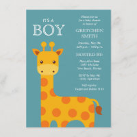 Faire-Part de Naissance Bébé Garçon Douce Girafe