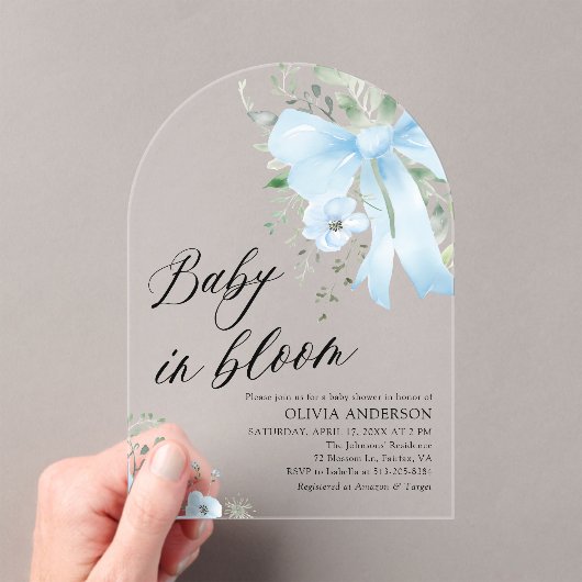 Faire-part de naissance bébé garçon en fleurs en f (In situ (ordinateur de poche))