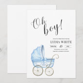 Faire-part de naissance bébé garçon, invitation bé (Devant / Derrière)