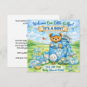 Faire-part de naissance bébé garçon Little Golfer (Devant / Derrière)