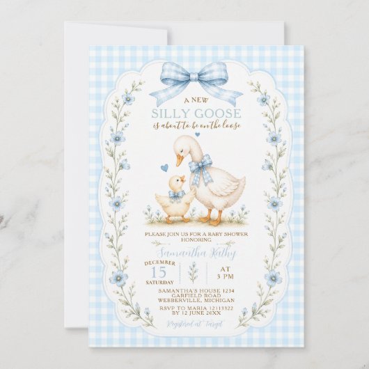 Faire-part de Naissance Bébé Garçon Silly Goose Bl (Devant)