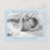Faire-part de naissance Bébé Gris Moderne sur Fond (Devant)