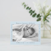 Faire-part de naissance Bébé Gris Moderne sur Fond (Debout devant)