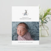 Faire-part de naissance BÉBÉ | Lapin aquarelle (Debout devant)