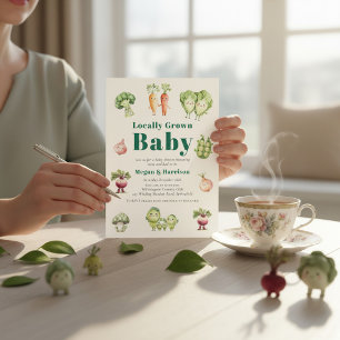 Faire-part de naissance bébé légumes mignons avec 