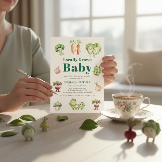 Faire-part de naissance bébé légumes mignons avec