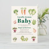 Faire-part de naissance bébé légumes mignons avec (Debout devant)