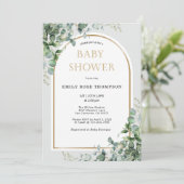 Faire-part de naissance Bébé Lettre Botanique Euca (Debout devant)