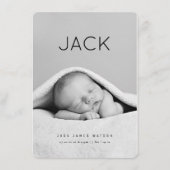 Faire-part de naissance bébé minimale (Devant)