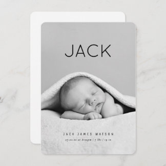 Faire-part de naissance bébé minimale