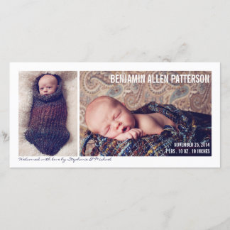 Faire-part de naissance bébé moderne à deux photos