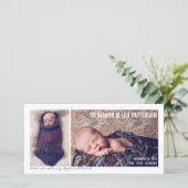 Faire-part de naissance bébé moderne à deux photos (Debout devant)