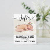 Faire-part de naissance bébé moderne avec photo et (Debout devant)