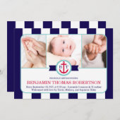 Faire-part de naissance bébé nautique (Devant / Derrière)