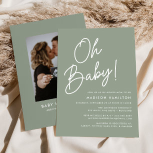 Faire-part de Naissance Bébé Oh Baby Vert Sauge