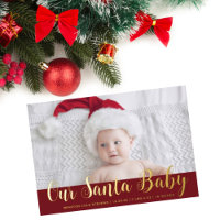 Faire-part de naissance bébé Père Noël de Noël mod