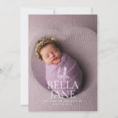 Faire-part de naissance bébé photo complète modern (Devant)