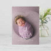 Faire-part de naissance bébé photo complète modern (Debout devant)