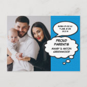 Faire-part de naissance bébé photo simple moderne (Dos)