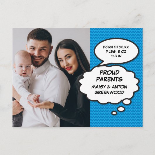 Faire-part de naissance bébé photo simple moderne (Dos)