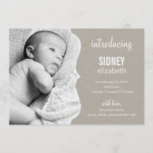 Faire-part de naissance bébé raffiné d'élégance