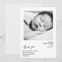 Faire-part de naissance bébé rayure minimaliste mo