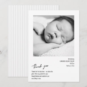 Faire-part de naissance bébé rayure minimaliste mo